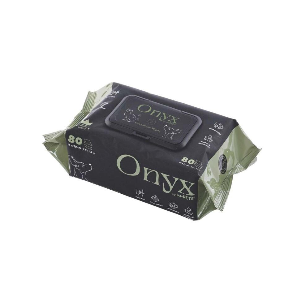 M-PETS ONYX PAPATYA KOKULU KEDİ ve KÖPEKLER İÇİN TEMİZLEME MENDİLİ 80Lİ