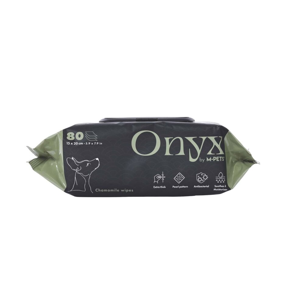 M-PETS ONYX PAPATYA KOKULU KEDİ ve KÖPEKLER İÇİN TEMİZLEME MENDİLİ 80Lİ