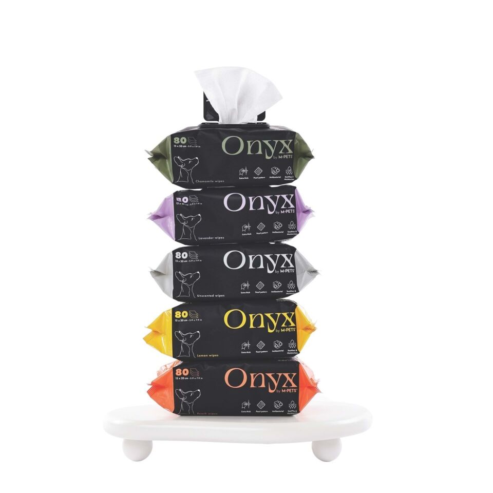 M-PETS ONYX PAPATYA KOKULU KEDİ ve KÖPEKLER İÇİN TEMİZLEME MENDİLİ 80Lİ