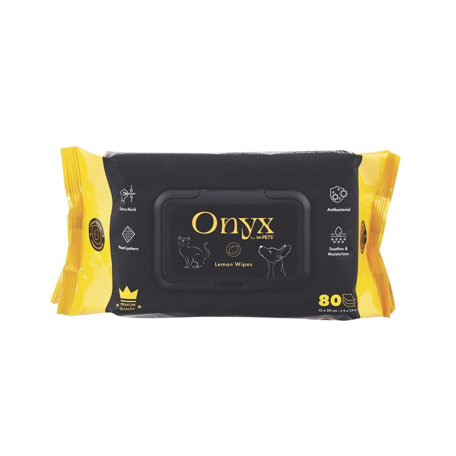 M-PETS ONYX LİMON KOKULU KEDİ ve KÖPEKLER İÇİN TEMİZLEME MENDİLİ 80Lİ