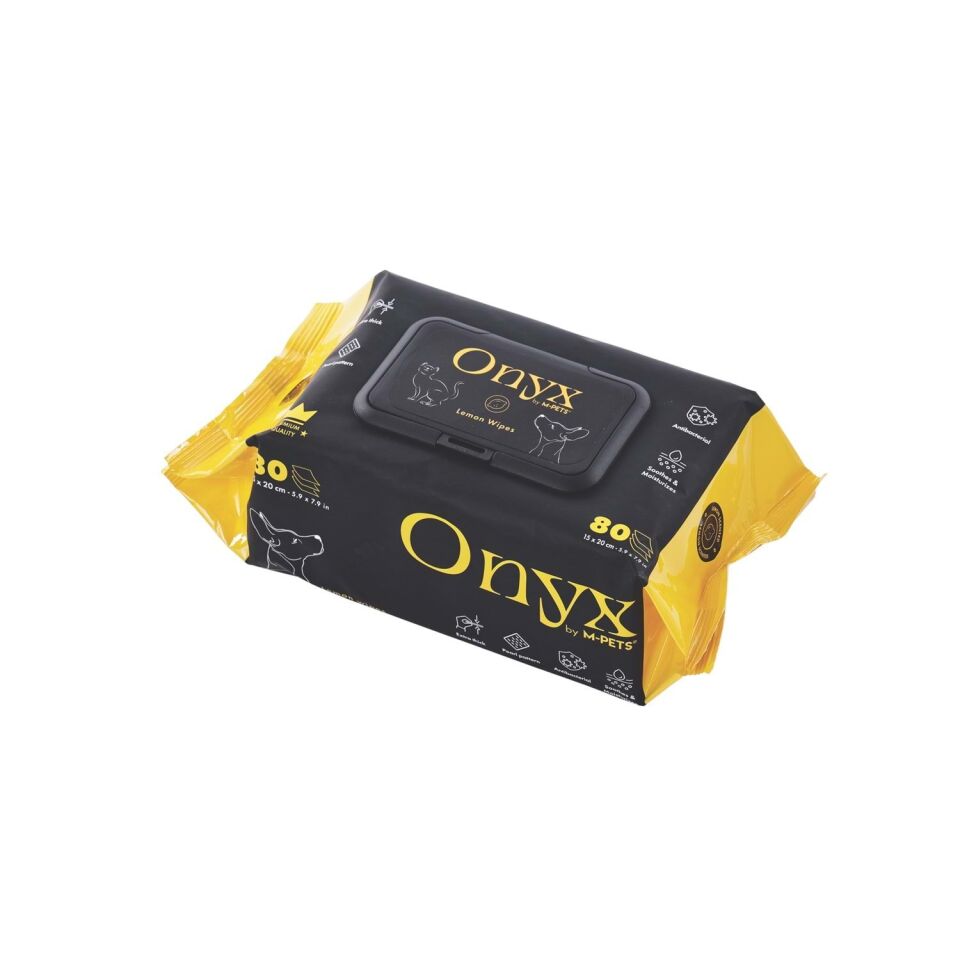 M-PETS ONYX LİMON KOKULU KEDİ ve KÖPEKLER İÇİN TEMİZLEME MENDİLİ 80Lİ
