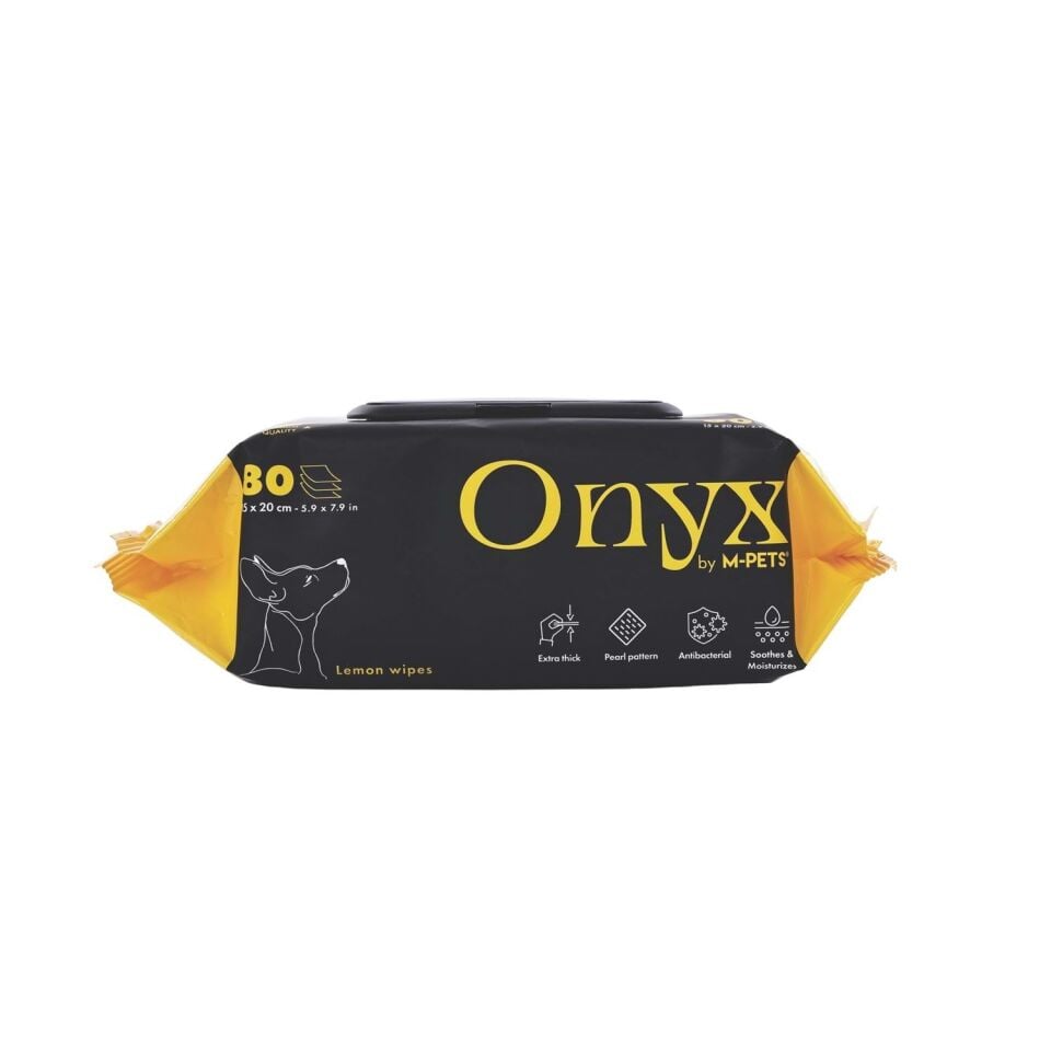M-PETS ONYX LİMON KOKULU KEDİ ve KÖPEKLER İÇİN TEMİZLEME MENDİLİ 80Lİ
