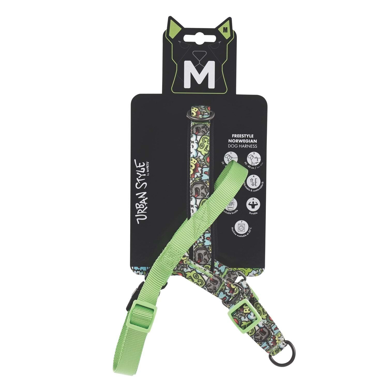 M-PETS URBAN STYLE MULTİCOLOR NORWEGIAN KÖPEK GÖĞÜS TASMASI (M)