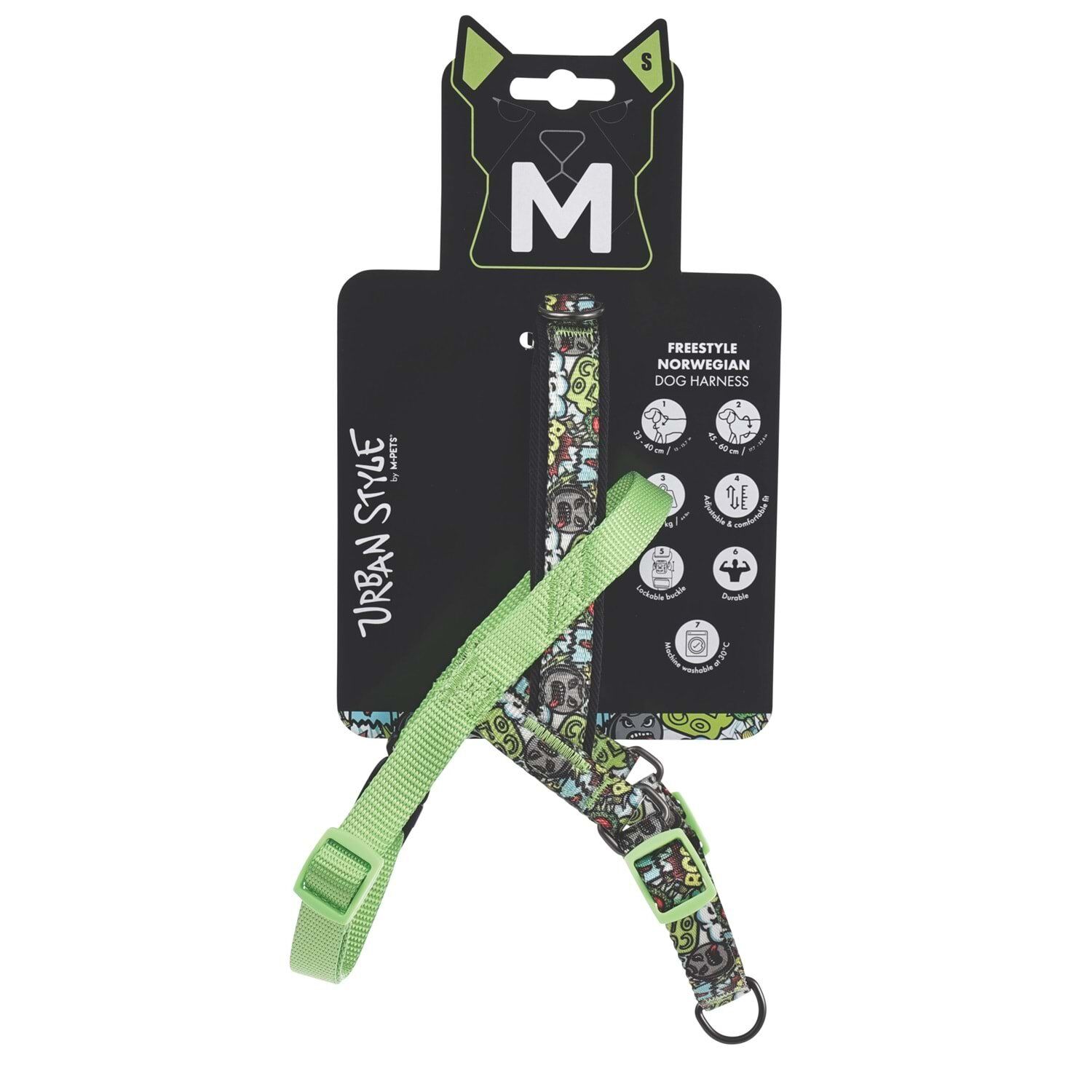 M-PETS URBAN STYLE MULTİCOLOR NORWEGIAN KÖPEK GÖĞÜS TASMASI (S)