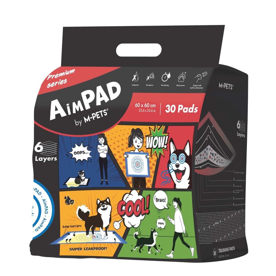 M-PETS AİMPAD ÇİŞ EĞİTİM PEDİ 60X60CM 30LU