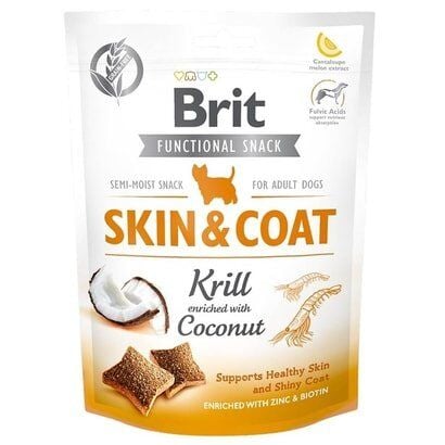 BRIT CARE DOG FUNCT. SNACK SKIN&COAT KRILL 150G