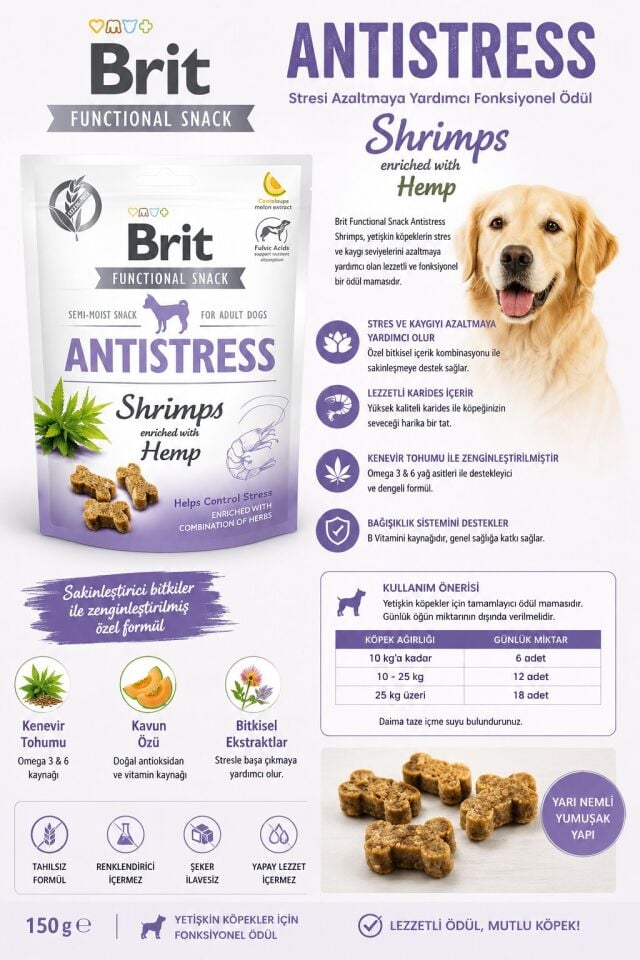 BRIT CARE DOG FUNCT. SNACK ANTISTRESS SHRIMP 150G