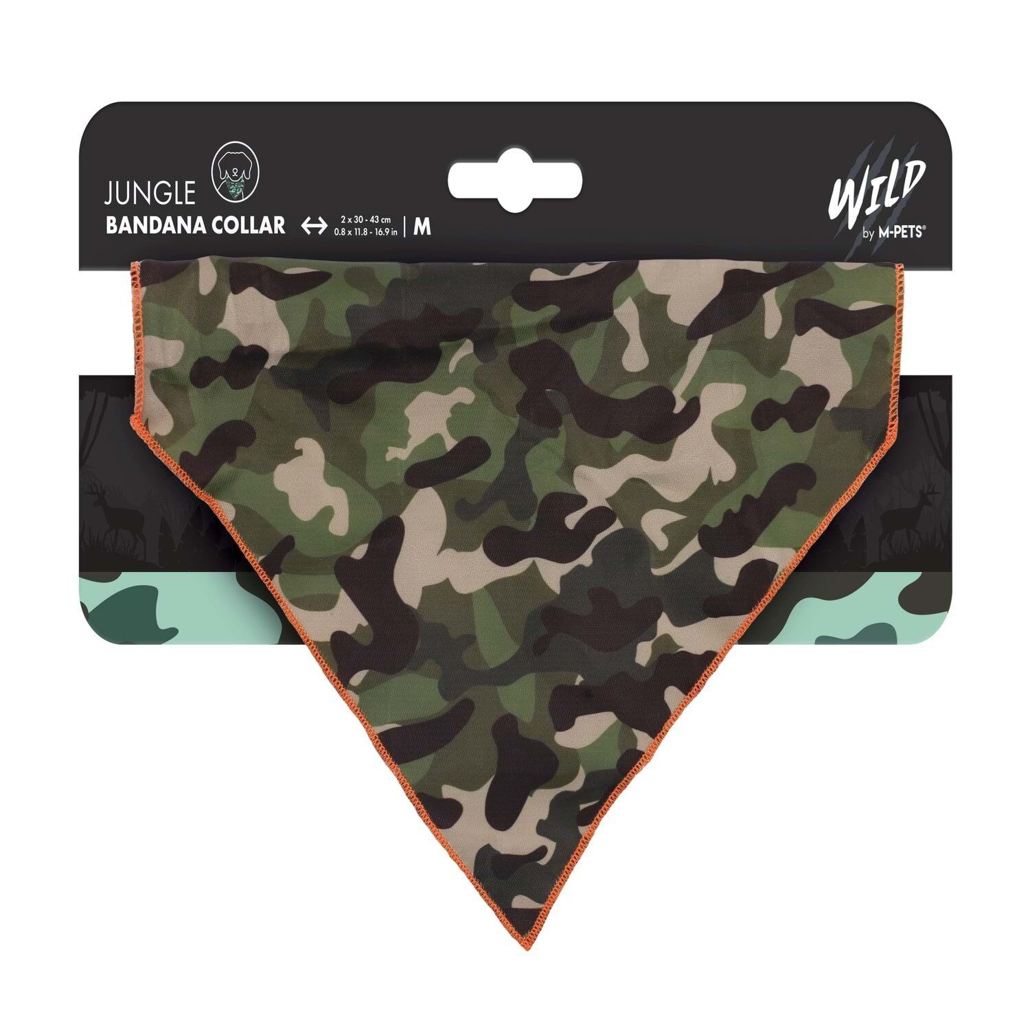 M-PETS WILD JUNGLE BANDANA COLLAR (M)