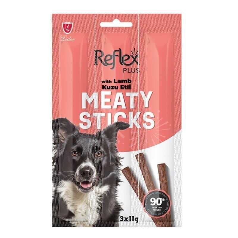 REFLEX PLUS KUZU ETLİ ÇUBUK YETİŞKİN KÖPEK ÖDÜL MAMASI 3*11 G