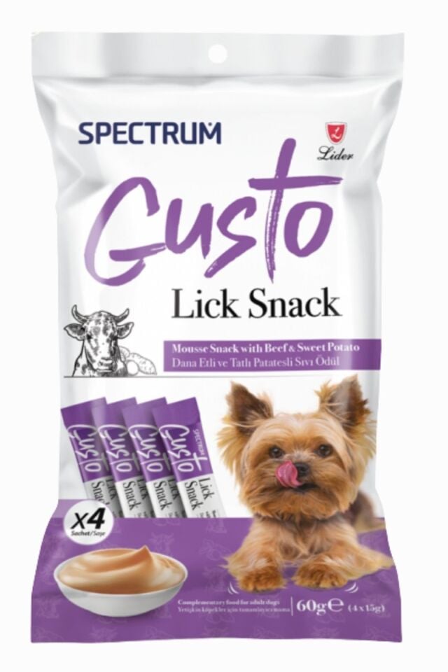 SPECTRUM GUSTO DANA ETLİ VE TATLI PATATESLİ KÖPEK SIVI ÖDÜLÜ 4X15G