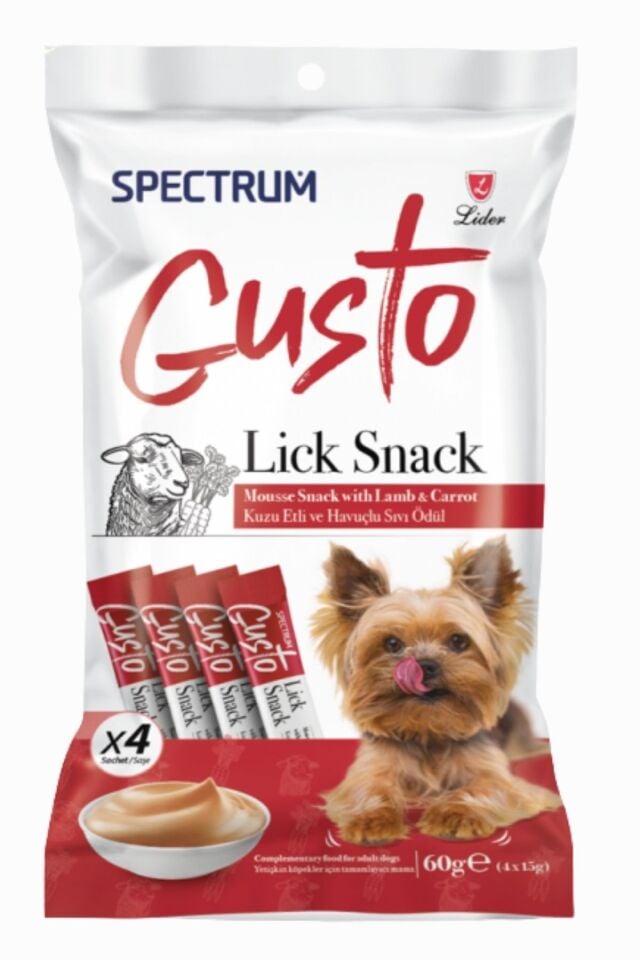 SPECTRUM GUSTO KUZU ETLİ VE HAVUÇLU KÖPEK SIVI ÖDÜLÜ 4X15G