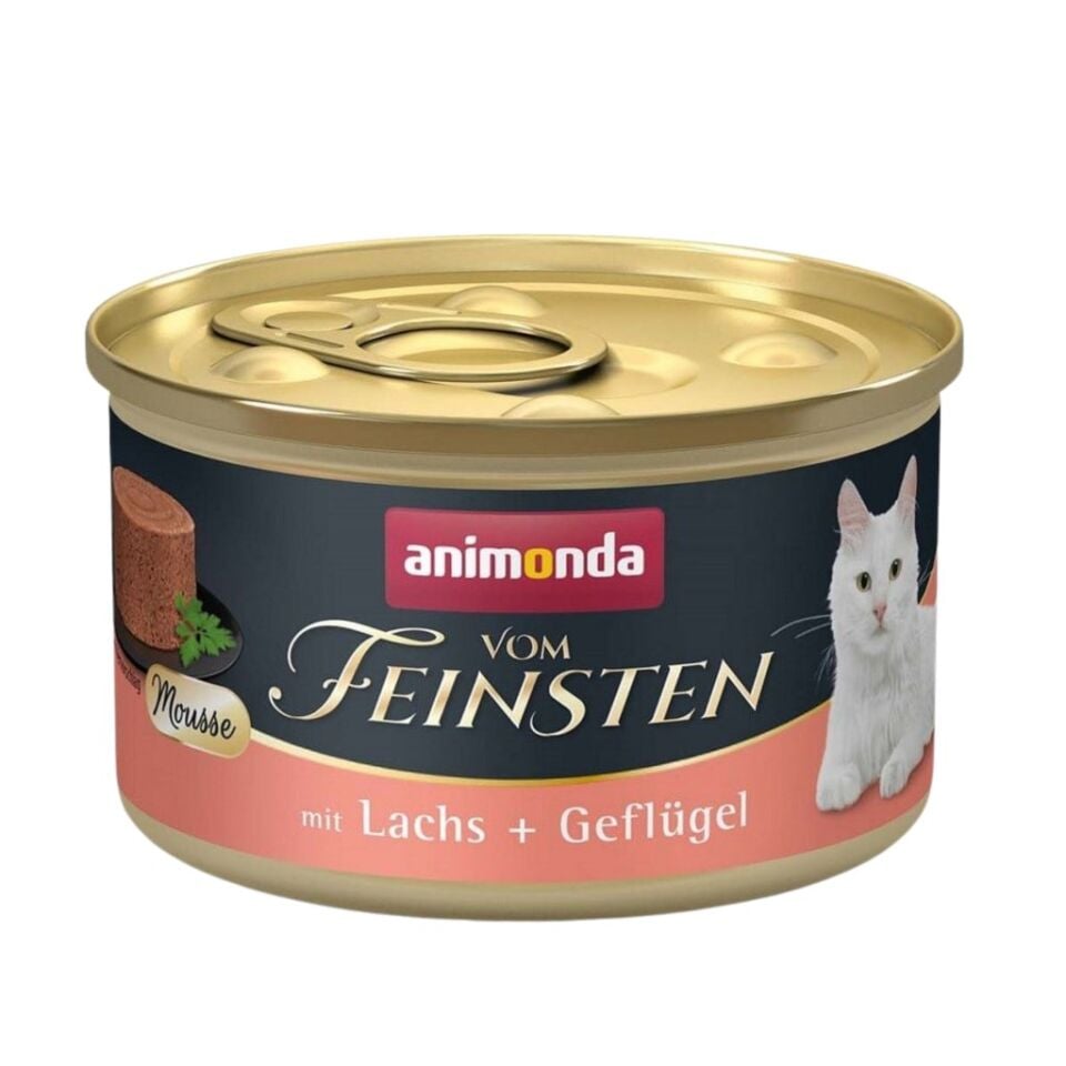 Animonda Vom Feinsten Somonlu ve Kümes Hayvanlı Yetişkin Kedi Konservesi 85g