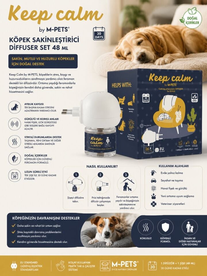 60103999 M-PETS KEEP CALM KÖPEK SAKİNLEŞTİRİCİ DİFFUSER SET 48ML