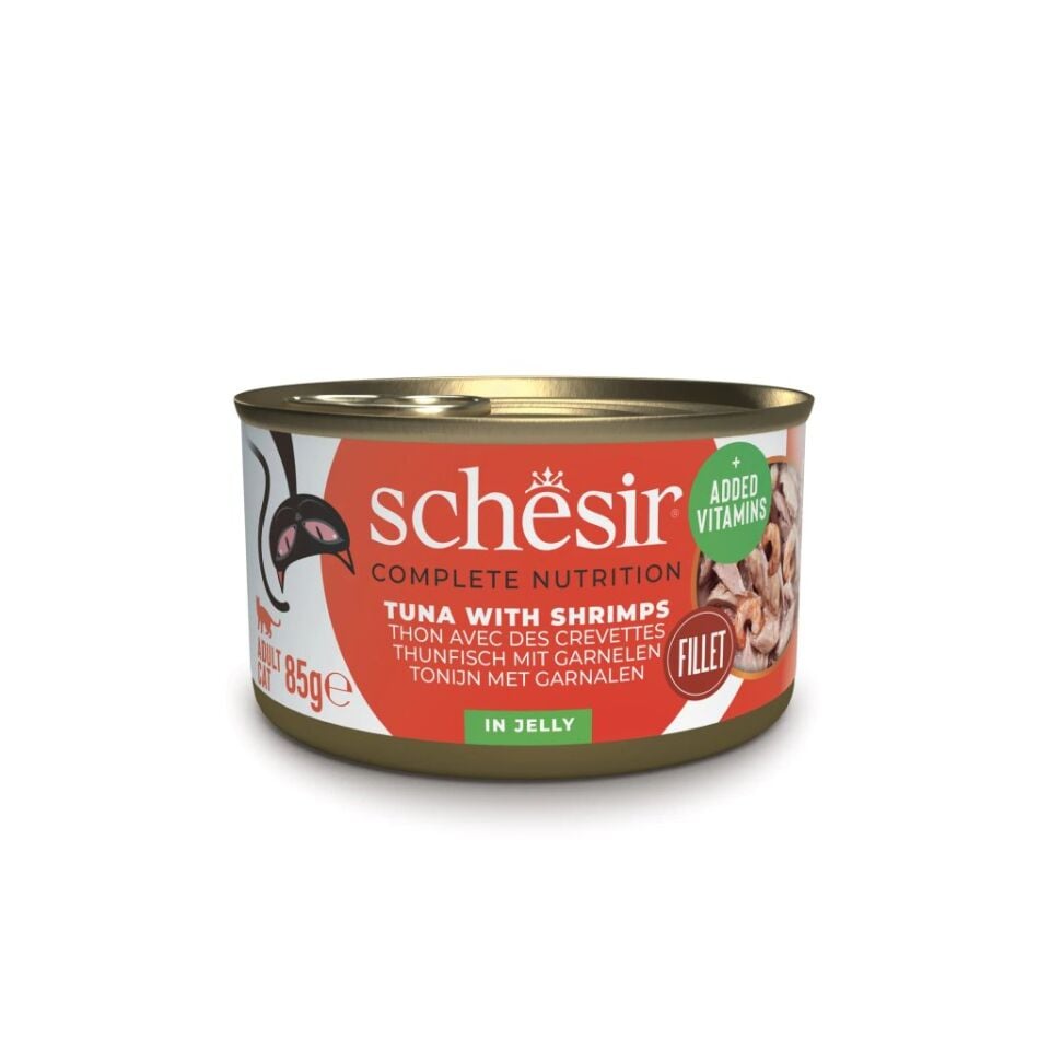 Schesir Jelly Ton Balığı ve Karides Jöle İçinde Yetişkin Kedi Konservesi 85g