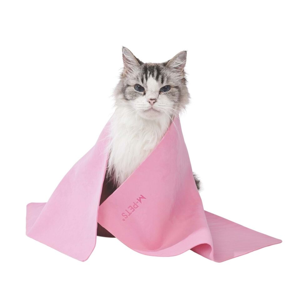 60105907 M-PETS BATHTIME KEDİ ve KÖPEKLER İÇİN HIZLI KURUYAN HAVLU PİNK