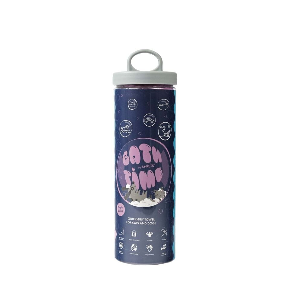60106010 M-PETS BATHTIME KEDİ ve KÖPEKLER İÇİN HIZLI KURUYAN HAVLU PURPLE