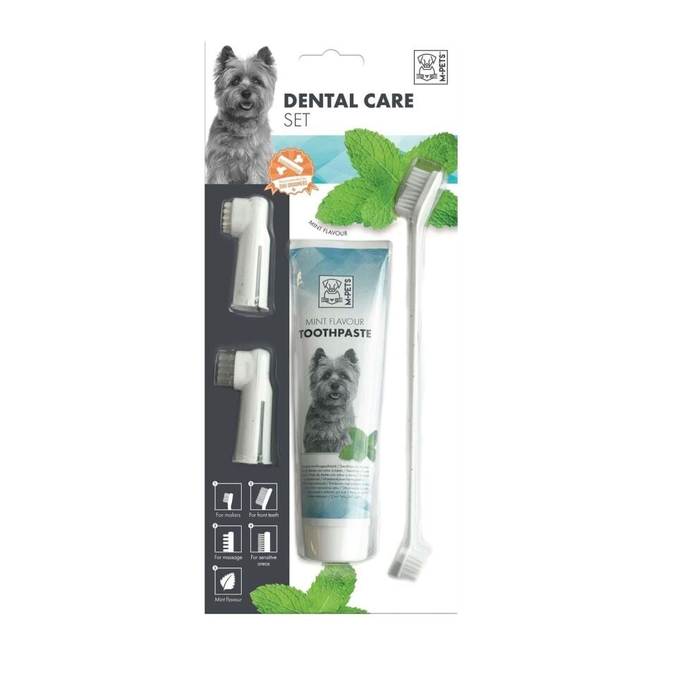 M-PETS KÖPEKLER İÇİN NANELİ DİŞ MACUNU+FIRÇA SETİ