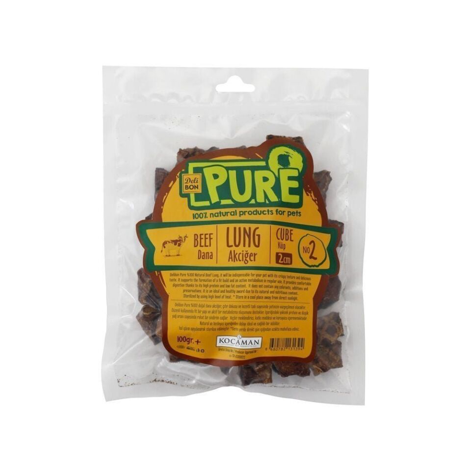 DELİBON DANA AKCİĞERİ KÖPEK ÖDÜL MAMASI 2 CM KÜP 100 GR