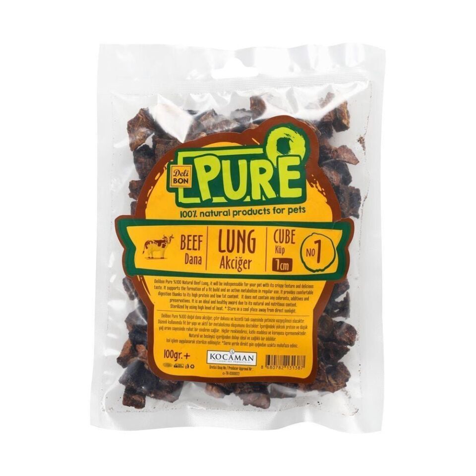 DELİBON DANA AKCİĞERİ KÖPEK ÖDÜL MAMASI 1 CM KÜP 100 GR