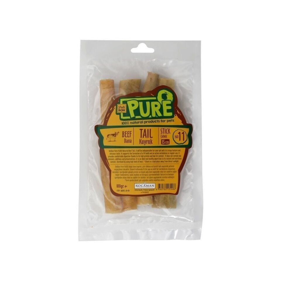DELİBON DANA KUYRUK 15 CM KÖPEK ÖDÜL MAMASI 100GR