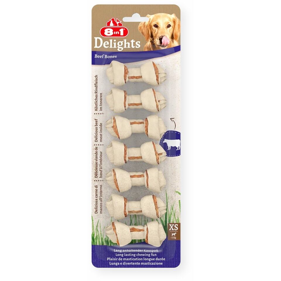 8IN1 DELİGHTS KÖPEK ÖDÜL KEMİĞİ SIĞIR ETLİ XS 84 GR