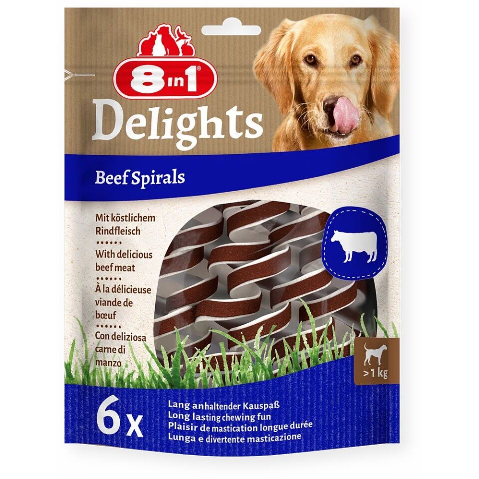 8İN1 DELİGHTS SPRİAL KÖPEK ÖDÜL MAMASI 6'LI SIĞIR ETLİ 60GR