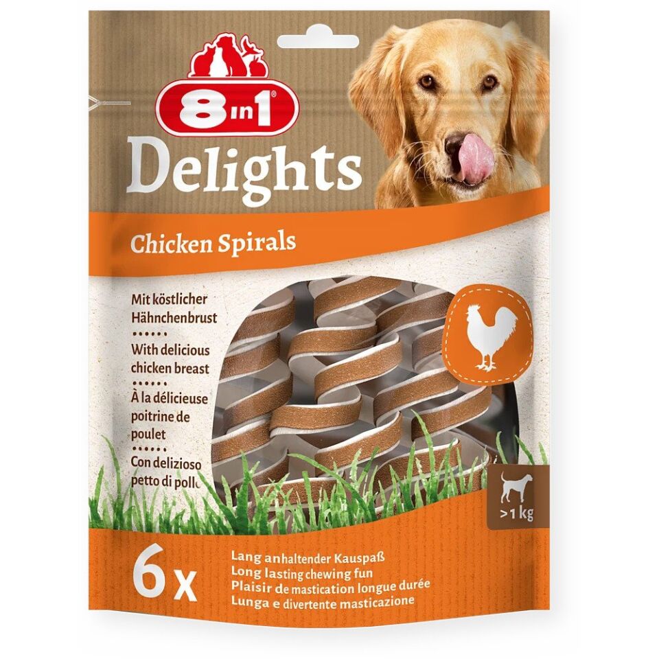 8İN1 DELİGHTS SPRİAL KÖPEK ÖDÜL MAMASI 6'LI TAVUKLU 60GR