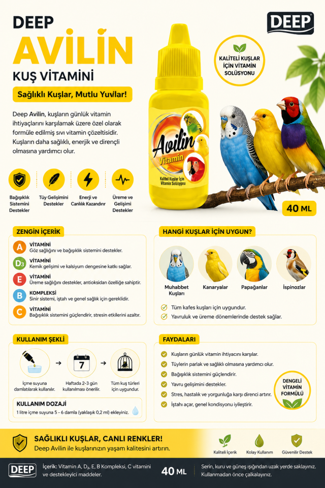 DEEP AVİLİN KUŞ VİTAMİNİ 40 ML