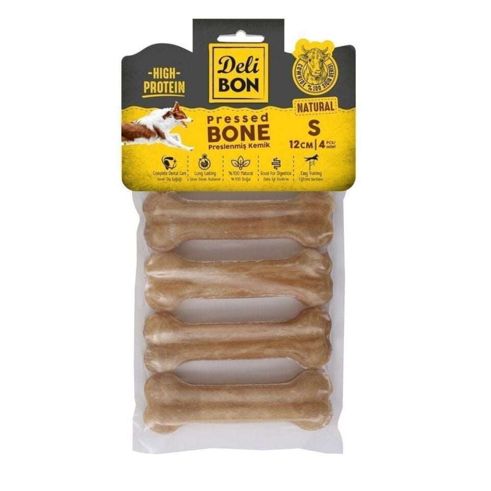 DELİBON KEMİK KÖPEK ÖDÜL MAMASI 12CM 4 ADET NATÜREL