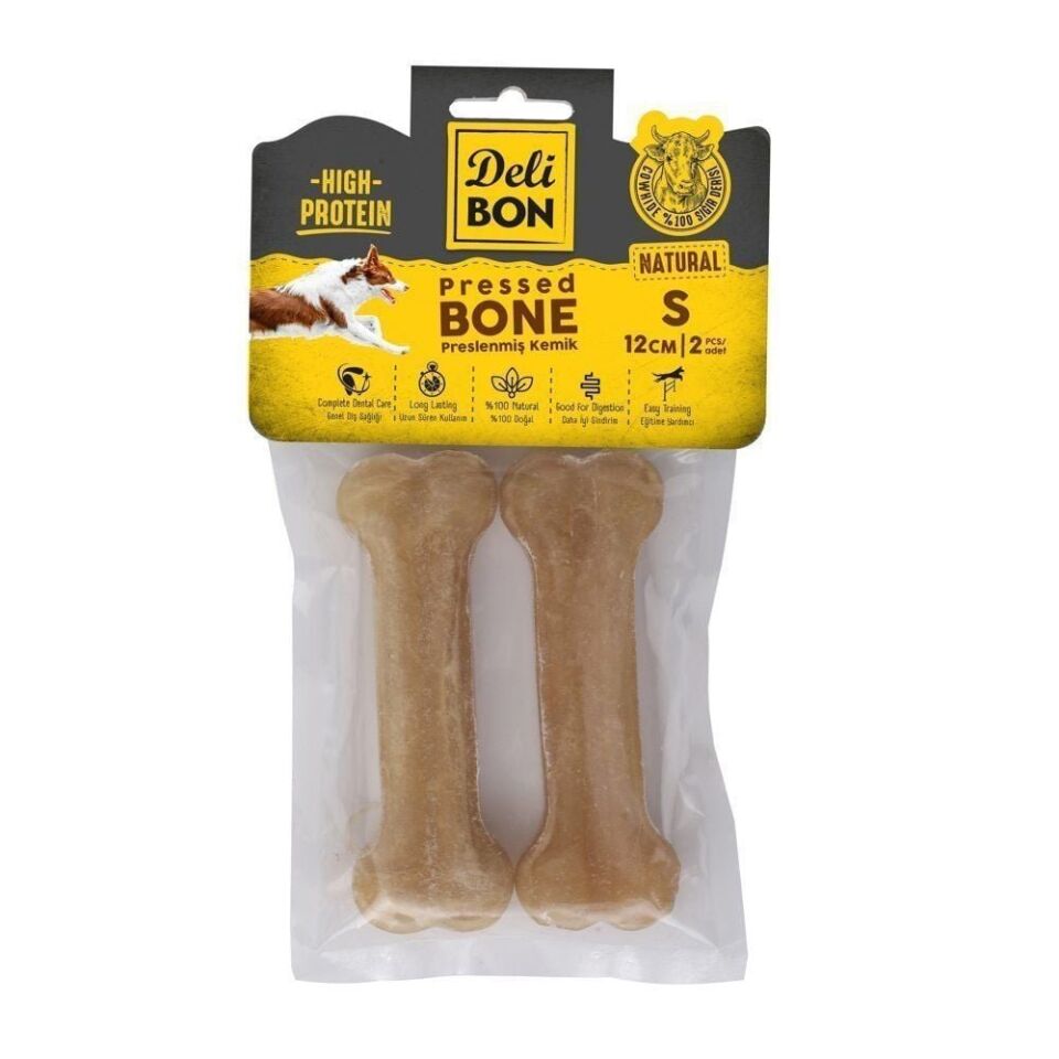 DELİBON KEMİK KÖPEK ÖDÜL MAMASI 12CM 2 ADET NATÜREL