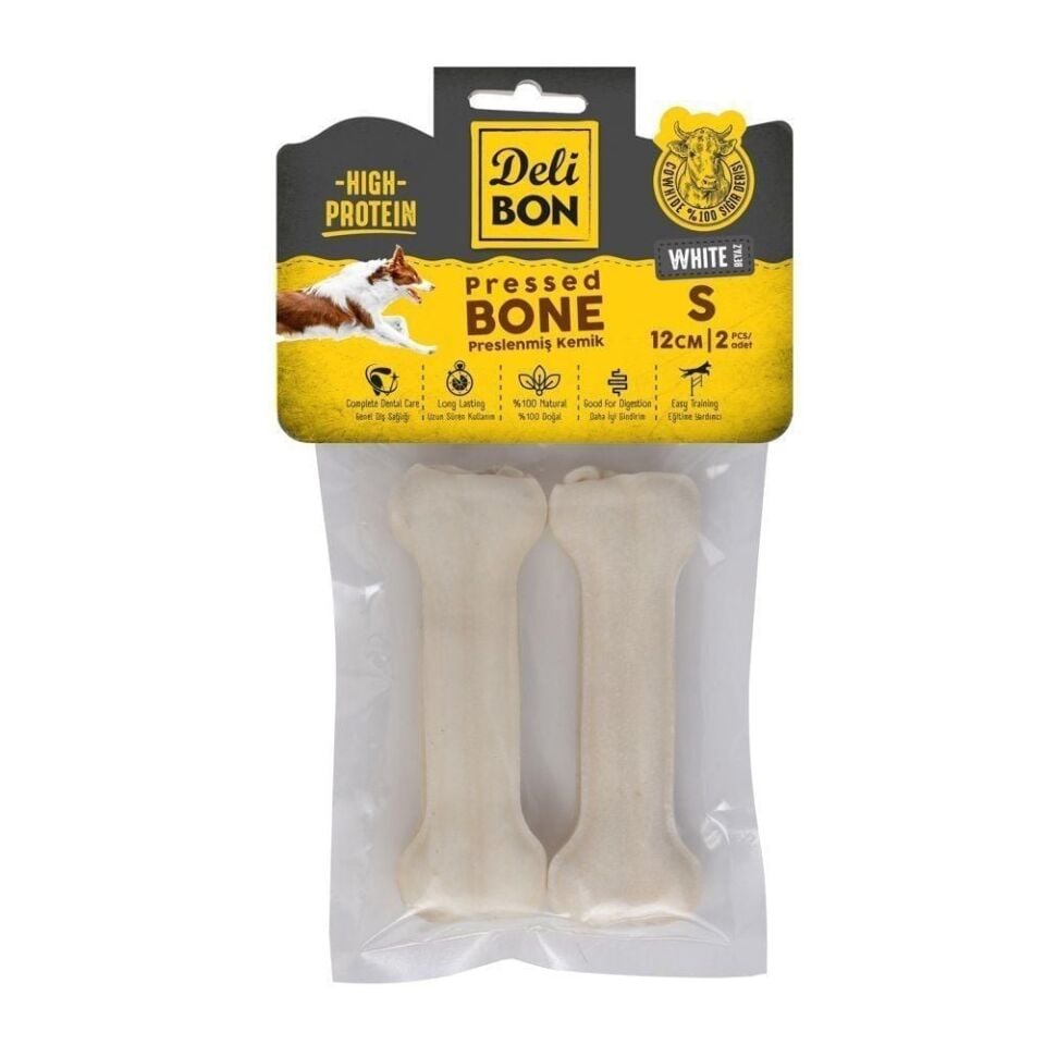 DELİBON KEMİK KÖPEK ÖDÜL MAMASI 12CM 2 ADET BEYAZ