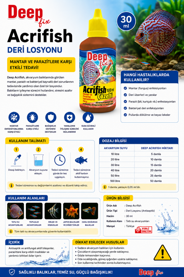 DEEP ACRİFİŞH DERİ LOSYONU 30ML