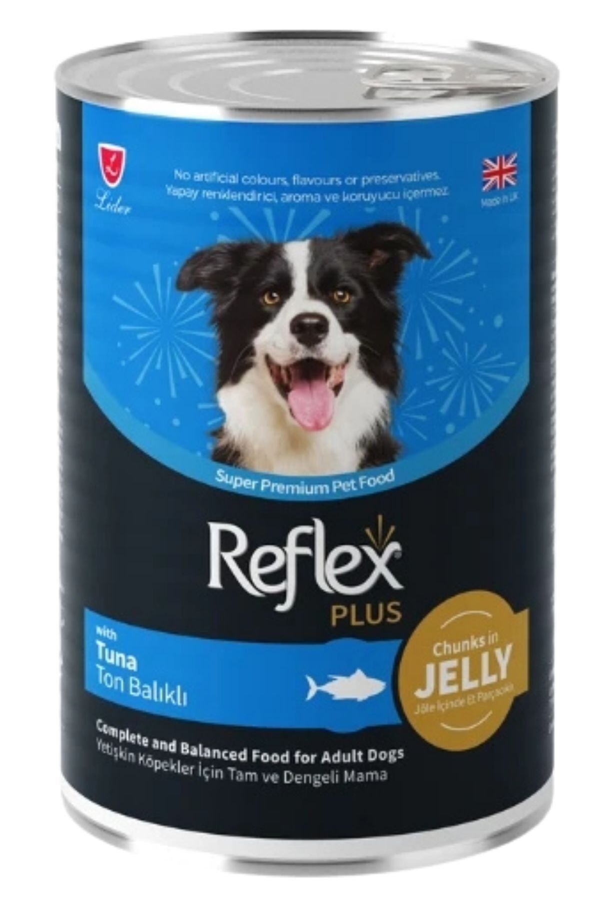 REFLEX PLUS JÖLE İÇİNDE ET PARÇACIKLI TON BALIKLI YETİŞKİN KÖPEK MAMASI 400 G