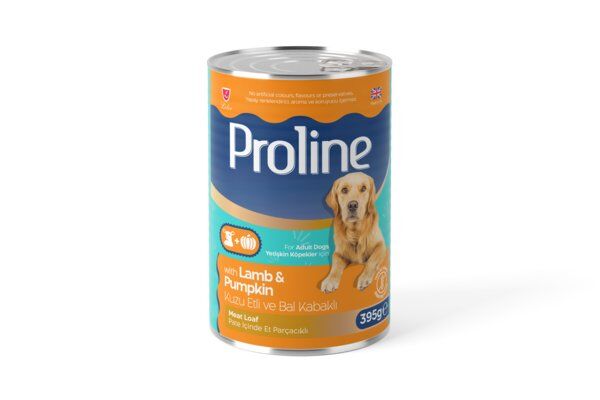 PROLİNE PATE İÇİNDE ET PARÇACIKLI KUZU ETLİ VE BAL KABAKLI YETİŞKİN KÖPEK MAMASI 395 G