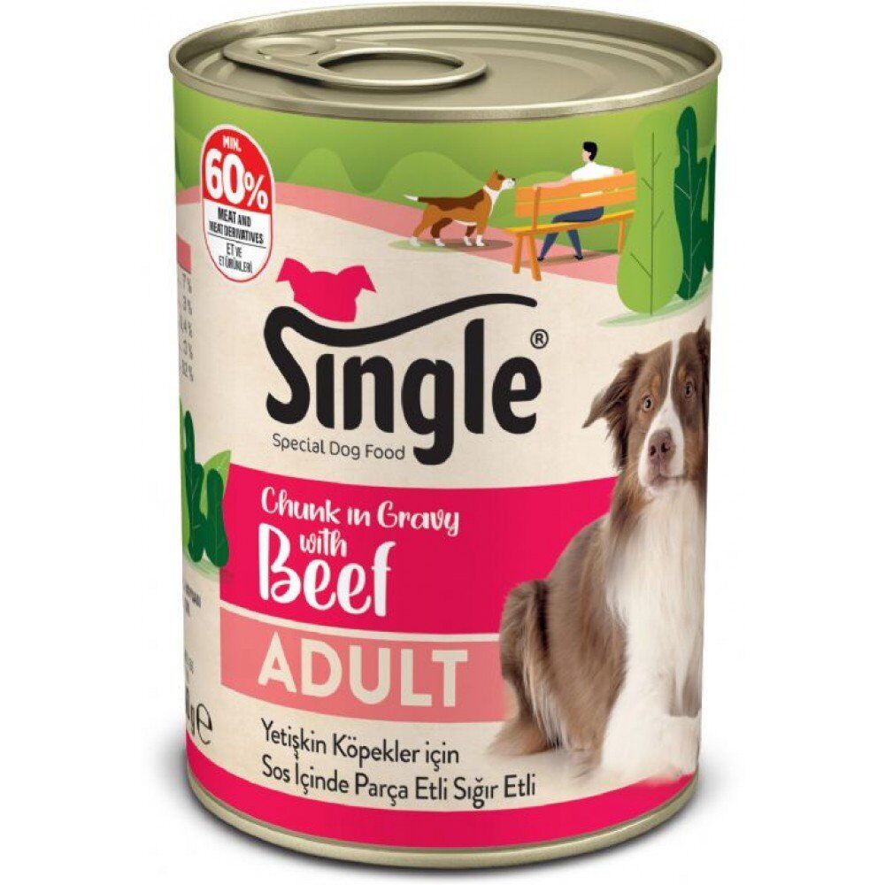 SİNGLE BİFTEKLİ KÖPEK KONSERVE 400GR