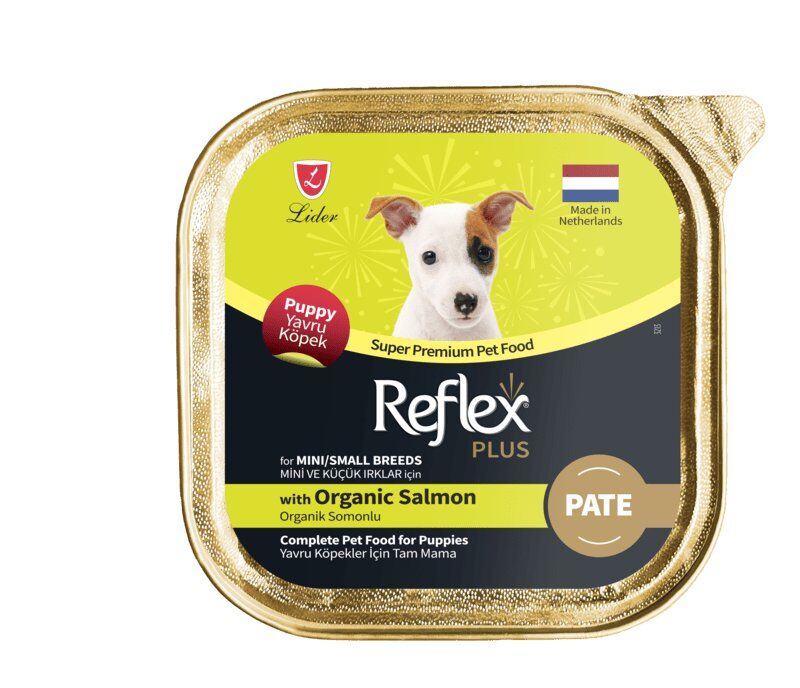 REFLEX PLUS PATE ORGANİK SOMONLU MİNİ VE KÜÇÜK IRKLAR İÇİN YAVRU KÖPEK MAMASI 85 G