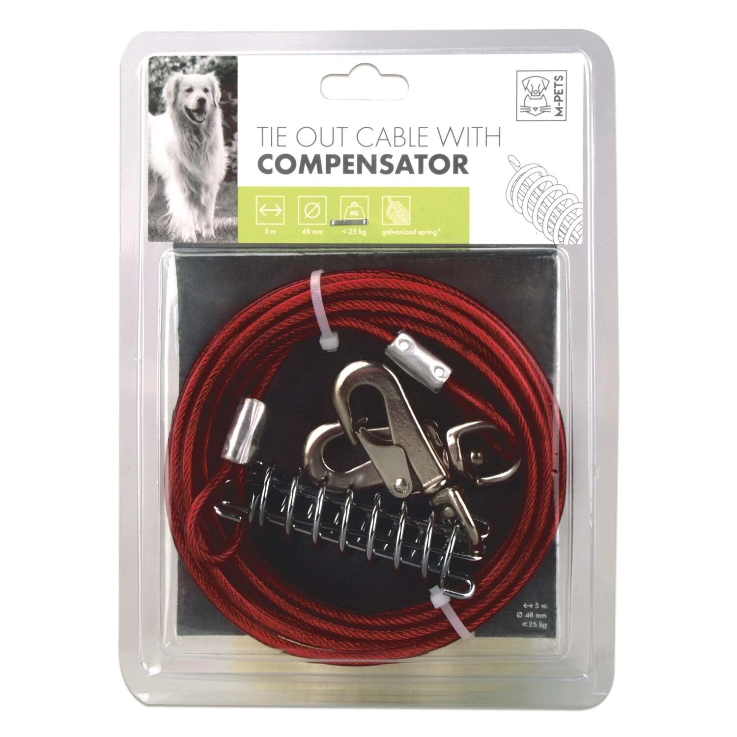 M-PETS COMPENSATOR BAHÇE BAĞLAMA HALATI 5MT/KIRMIZI