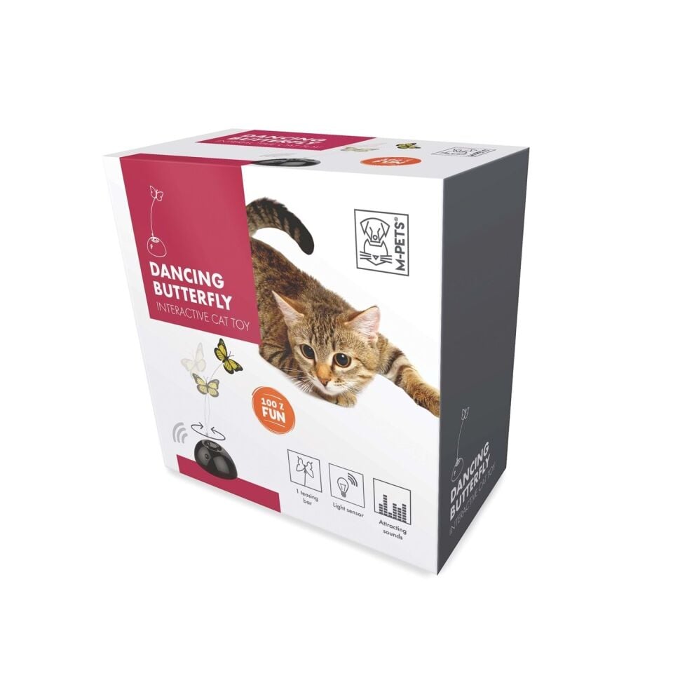 M-PETS DANCING BUTTERFLY İNTERAKTİF KEDİ OYUNCAĞI SİYAH