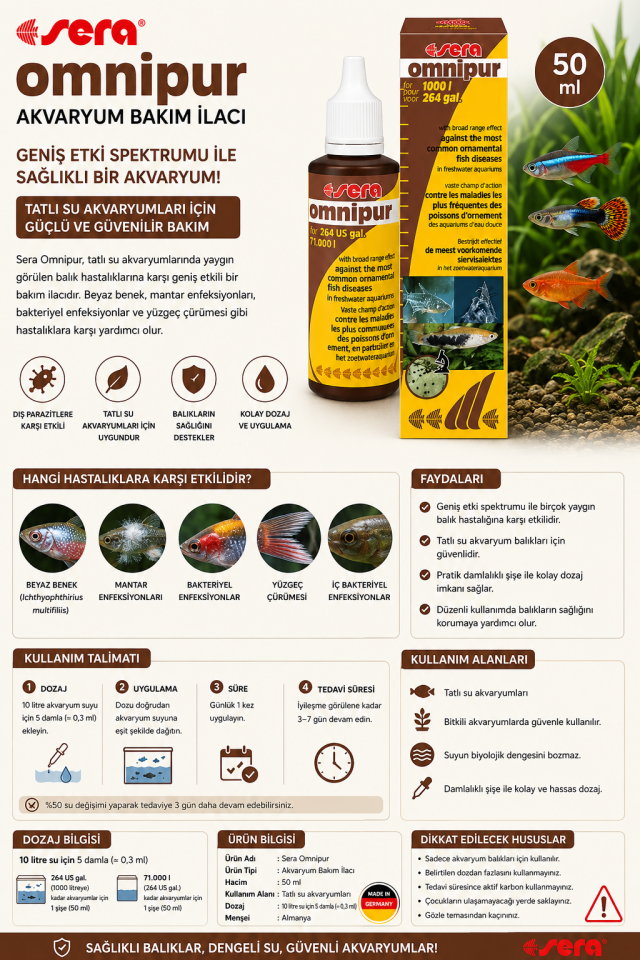 Sera Omnipur 50ml Akvaryum Bakım İlacı