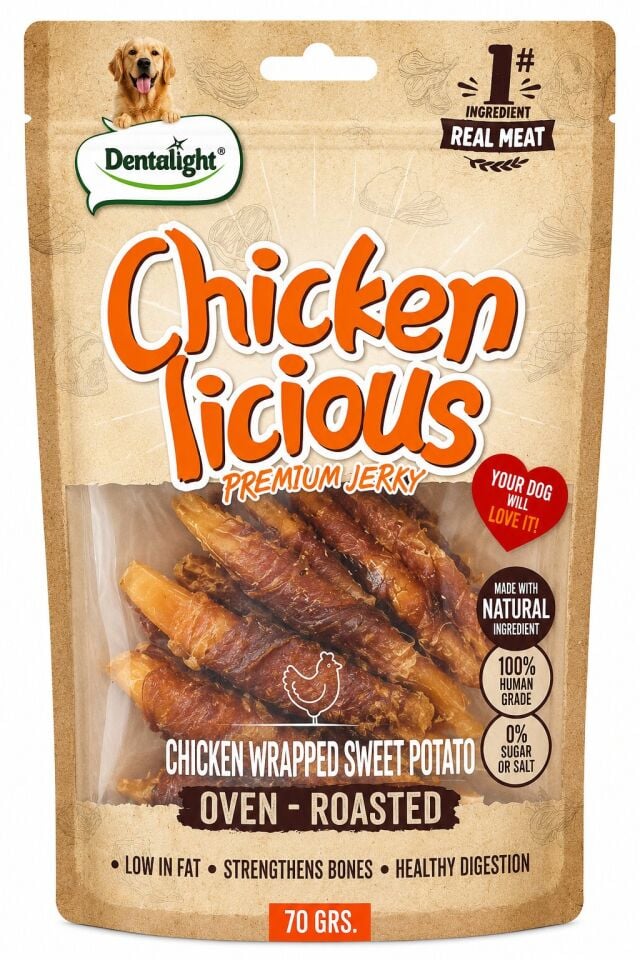 DENTALİGHT CHİCKEN LİCİOUS WRAPPED SWEET POTATO 70G TEKLİ