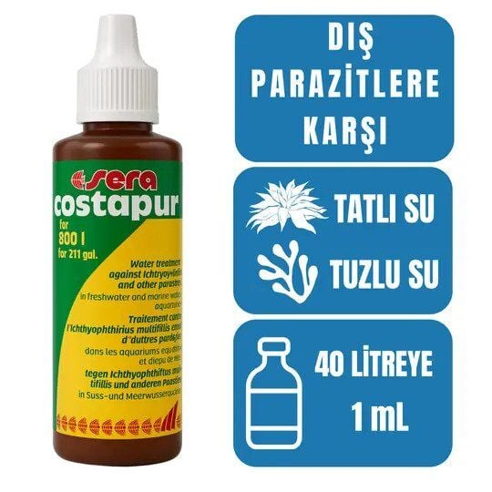 Sera Costapur 50ml Akvaryum Dış Parazit İlacı