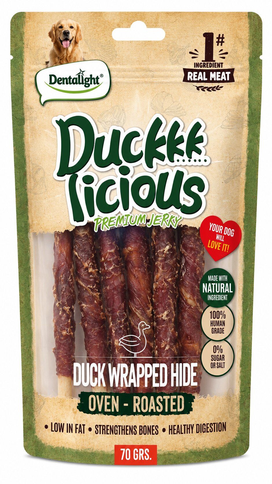DENTALİGHT DUCK LİCİOUS DUCK WRAPPED HİDE 70G TEKLİ