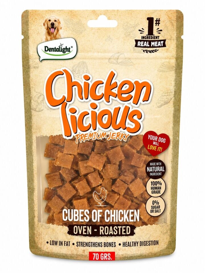 DENTALİGHT DOG CHİCKEN CUBE OF CHİCKEN 70G TEKLİ