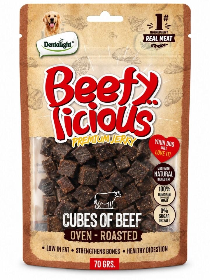 DENTALİGHT DOG BEEFY LİCİOUS CUBES OF BEEF 70G TEKLİ