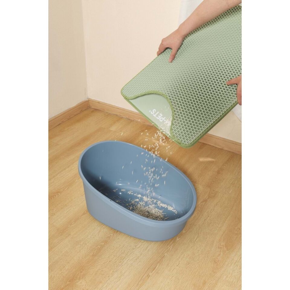 M-PETS DUPLEX ELEKLİ KEDİ KUMU PASPASI YEŞİL 45X65CM