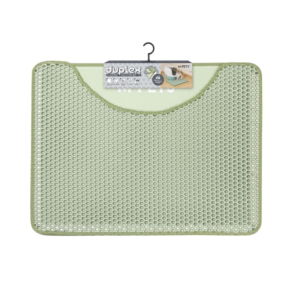 M-PETS DUPLEX ELEKLİ KEDİ KUMU PASPASI YEŞİL 60X45CM