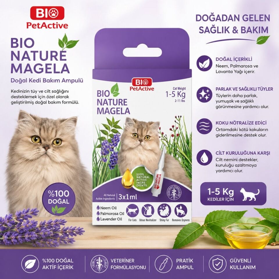 Bio Pet Active Kedi Tüy ve Deri Bakım Damlası 1-5 kg