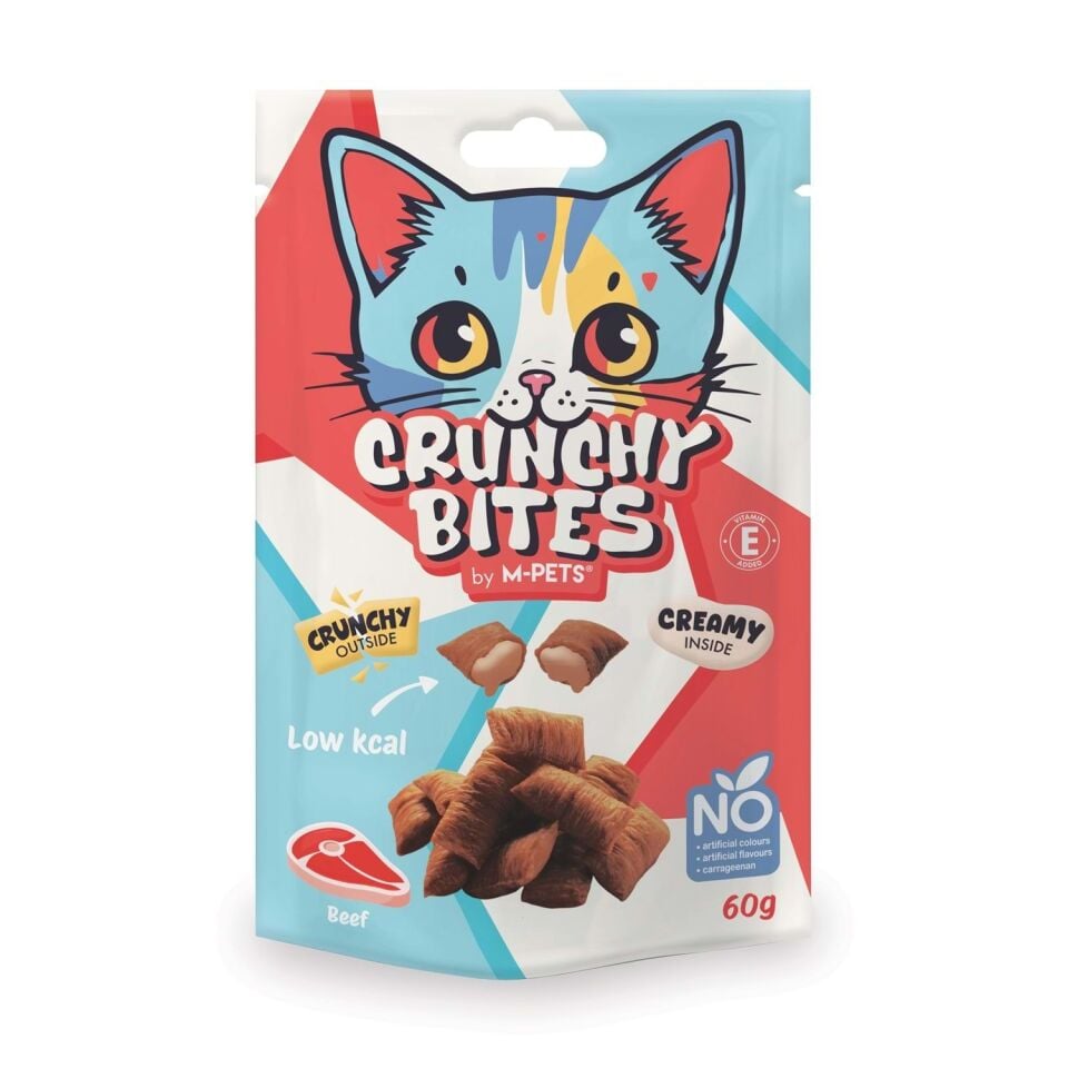 M-PETS CRUNCHY BITES BİFTEKLİ KEDİ ÖDÜLÜ 60GR