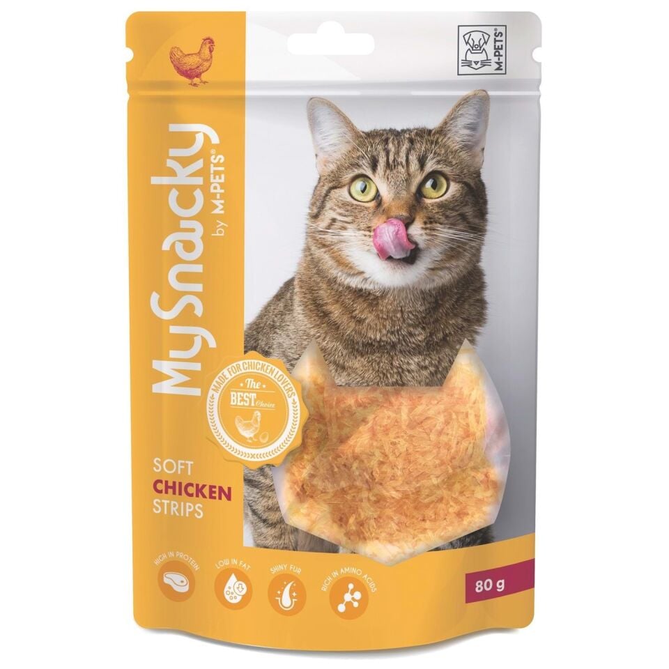 M-PETS MY SNACKY SOFT CHICKEN STRIPS KEDİ ÖDÜLÜ 80GR