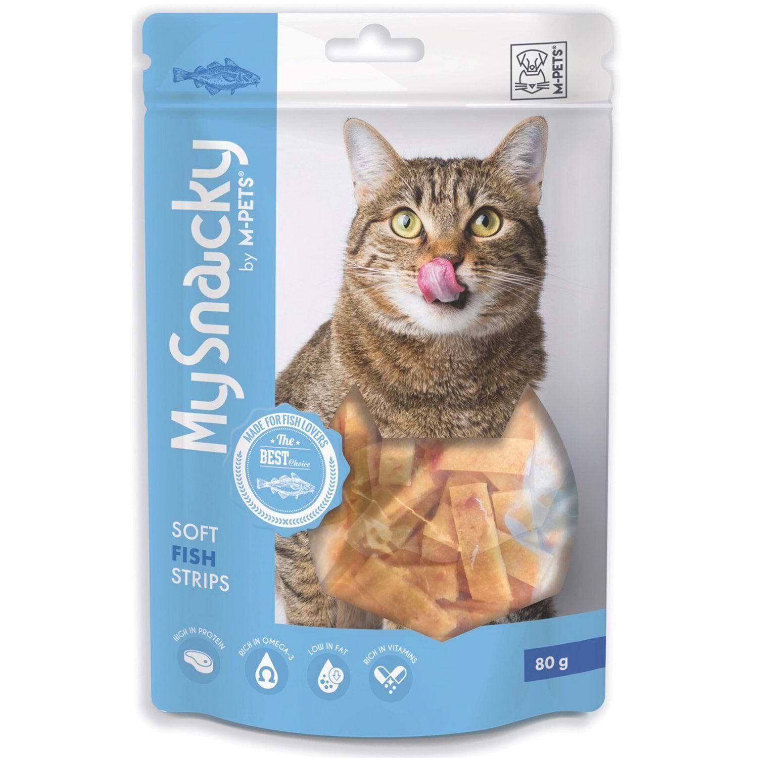 M-PETS MY SNACKY FISH STRIPS KEDİ ÖDÜLÜ 80GR